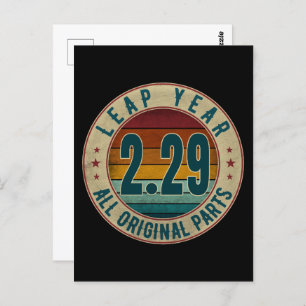 Cartão Postal Vintage Leap Year 29 de fevereiro Todas as peças o