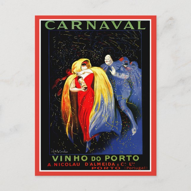 Cartão Postal Vintage Leonetto Cappiello carnival porto (Frente)