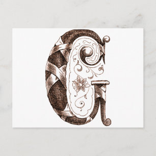 Cartão Postal Vintage - Letra C