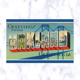 Cartão Postal Vintage - Letra Grande Oakland California