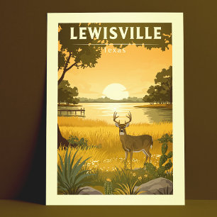 Cartão Postal Vintage Lewisville Texas