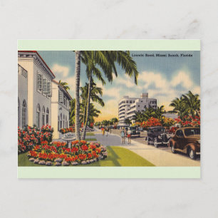 Cartão postal Vintage Lincoln Road Miami Beach Flo