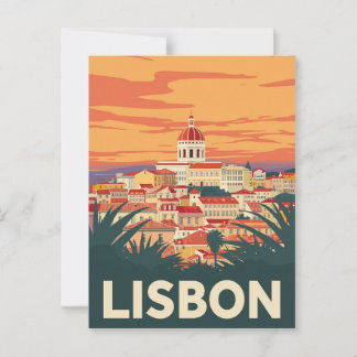 Cartão Postal Vintage Lisboa Portugal Viagem