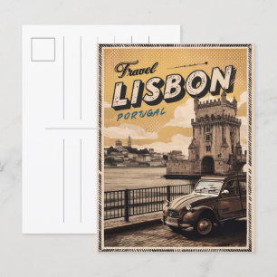 Cartão Postal Vintage lisbon portugal viagem presentes e souveni
