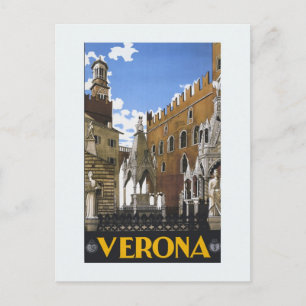 Cartão Postal Vintage Litho Viagem ad Verona Itália