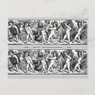 Cartão Postal Vintage Little Book Carregando Cherubs Bookmark