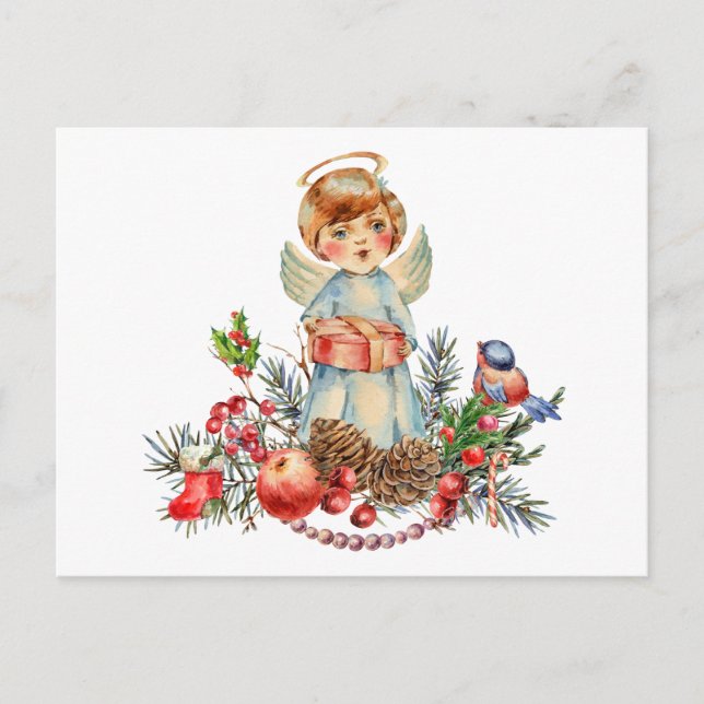 Cartão Postal Vintage Little Christmas Angel (Frente)