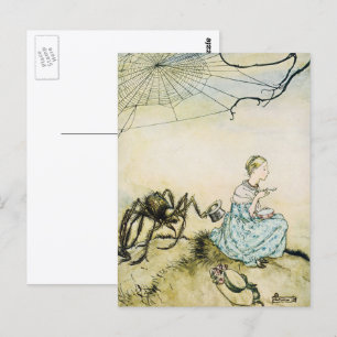 Cartão Postal Vintage Little Miss Muffet por Arthur Rackham