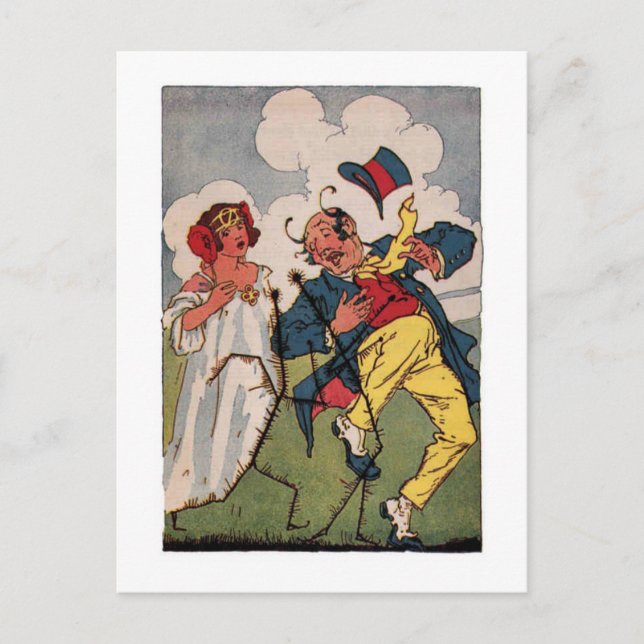 Cartão Postal Vintage Little Wizard of Oz Illustration (Frente)