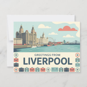 Cartão postal Vintage Liverpool   Saudações de