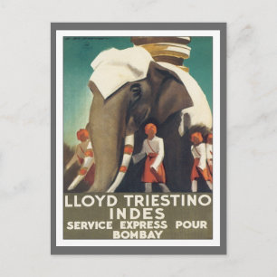 Cartão Postal Vintage Lloyd Triestino Índia