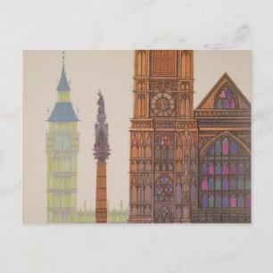Cartão Postal Vintage London Air Viagem Advertisement Big Ben