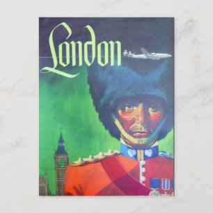 Cartão Postal Vintage London Air Viagem Big Ben Queen Guarda