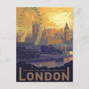 Cartão Postal Vintage London Big Ben Parlamento Thames River