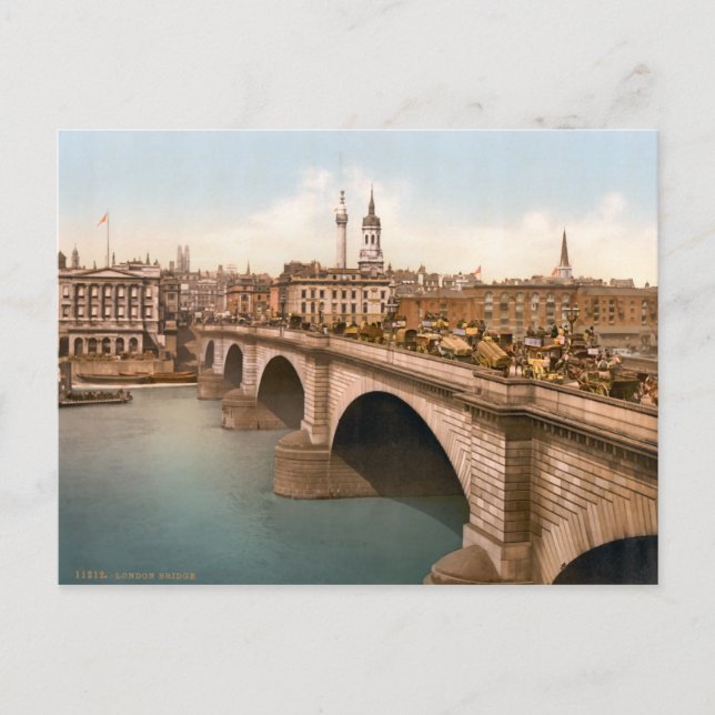 Cartão Postal Vintage London Bridge London Inglaterra (Frente)