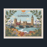 Cartão Postal Vintage London Dayscape Postcard<br><div class="desc">Capturing the historic majesty of London in the bright light of day often results in standard, uninspired souvenirs that fail to stand out. For travelers and Anglophiles, it is a challenge to find high-quality stationery that portrays the intricate Gothic architecture of the Houses of Parliament with a touch of artistic...</div>
