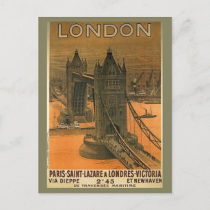 Cartão Postal Vintage London Railroad Viagem Advertisement