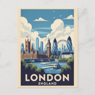Cartão Postal Vintage London Reino Unido Landmark Viagem