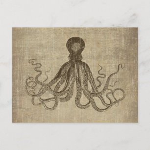 Cartão Postal Vintage Lord Bodner Octopus Triptych