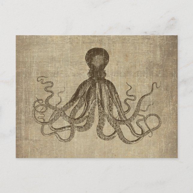 Cartão Postal Vintage Lord Bodner Octopus Triptych (Frente)