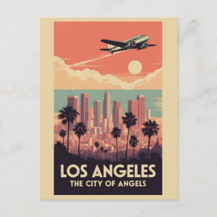 Cartão Postal Vintage Los Angeles California City of Angels