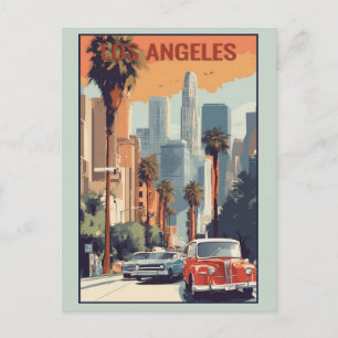 Cartão Postal Vintage Los Angeles California City Skyline Viagem
