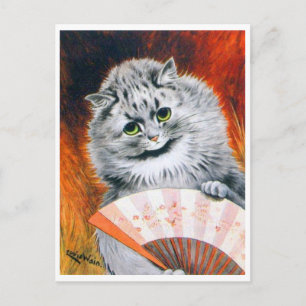 Cartão Postal Vintage Louis Wain Cat com cartão-postal do ventil