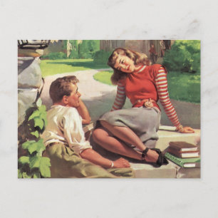 Cartão Postal Vintage Love and Romance, Segundo grau Swethearts