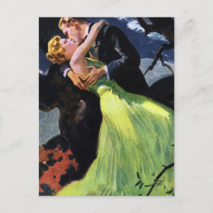 Cartão Postal Vintage Love Romance Newlyweds, Mudança de endereç