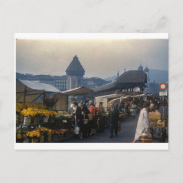 Cartão postal vintage Lucerna Suíça 1959