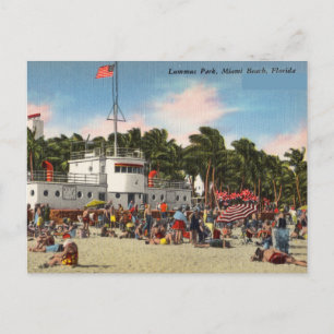 Cartão Postal Vintage, Lummus Park, Miami Beach, Florida