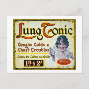 Cartão Postal Vintage Lung Tonic Medical Drug Advertiment
