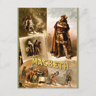 Cartão Postal Vintage - Macbeth de Shakespeare, 1884