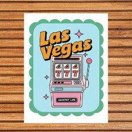 Cartão Postal Vintage Machine Jackpot em Las Vegas Nevada