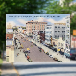 Cartão Postal Vintage Macon, Geórgia