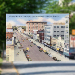 Cartão Postal Vintage Macon, Geórgia