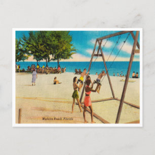Cartão Postal Vintage Madeira Beach, Florida Viagem Postcard