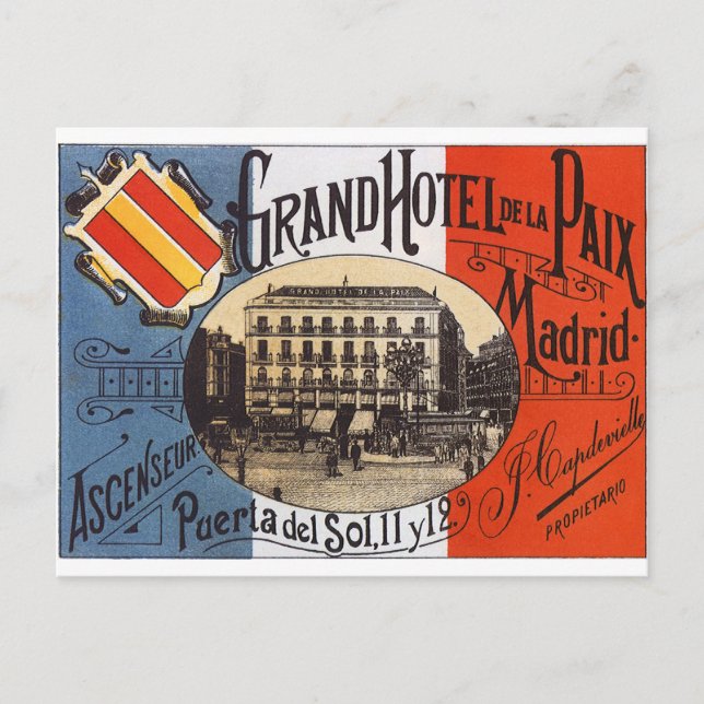 Cartão Postal Vintage Madrid (Frente)
