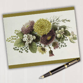 Cartão Postal Vintage Mãe E Berries Floral
