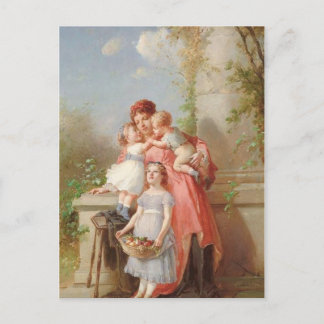 Cartão Postal Vintage - Mãe e Filhos