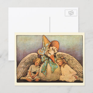 Cartão Postal Vintage Mãe Goose Filhos Jessie Willcox Smith