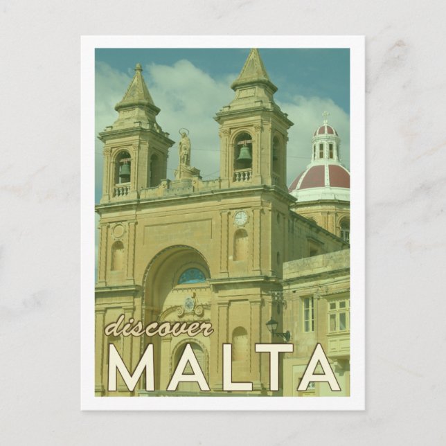 Cartão postal Vintage Malta (Frente)