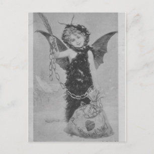 Cartão Postal Vintage, malvado anjo cupido para trair corações