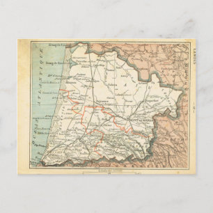 Cartão Postal Vintage map France Landes