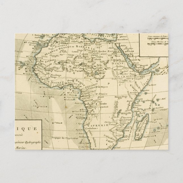 Cartão Postal Vintage Map of Africa (Frente)