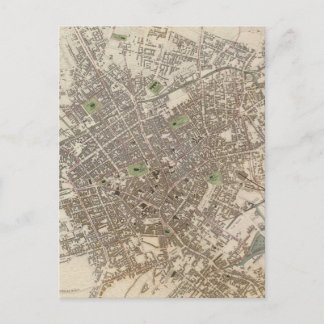 Cartão Postal Vintage Map of Birmingham England (1839)