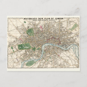 Cartão Postal Vintage Map of London England (1853)