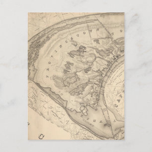Cartão Postal Vintage Map of Provincetown (1836)