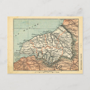 Cartão Postal Vintage map of Seine, França