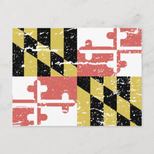Cartão Postal Vintage MARYLAND Flag